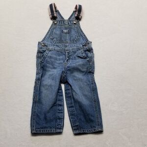 Oshkosh B’gosh 12-18 mo Bib Overalls Classic Snap Legs Adjustable Straps